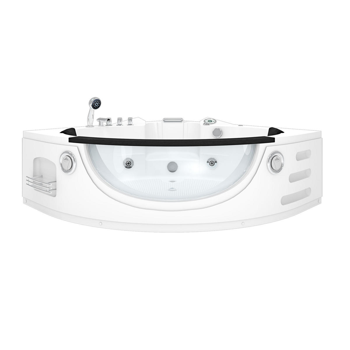 WHIRLPOOL Pool Badewanne Wanne W06R-SC 152x152cm - Weiß, Glas/Kunststoff (152/65/152cm) - AcquaVapore by Sandra Jentho