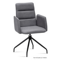 ARMLEHNSTUHL drehbar (4er-Set) Domona 52x92x60 Schwarz/Grau - Schwarz/Grau, Kunststoff (60/92/52cm) - 58aufmkessel