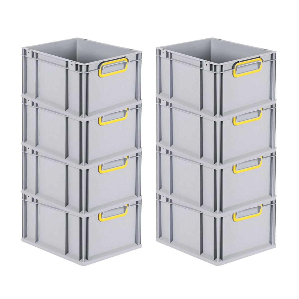 EUROBOX 8x Nextgen Color 22x30x40cm 20 Liter Griffe Gelb Geschlossen - Gelb, Kunststoff (30/22/40cm) - PROREGAL