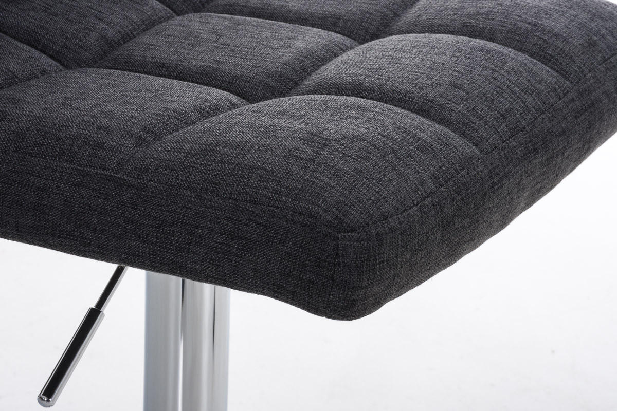 BARHOCKER Rezar Stoff Dunkelgrau Silber - Dunkelgrau, Textil/Metall (46/94/47cm) - DELUKE