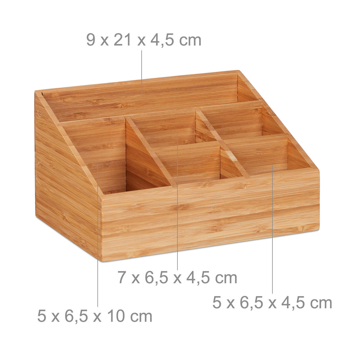 SCHREIBTISCHORGANIZER - Hellbraun, Holz (16/22/12.5cm) - Relaxdays