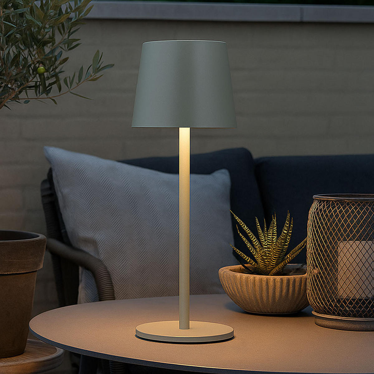 LED TISCHLEUCHTE VANCOUVER Grün matt - Grün, Metall (8.5/8.5/28cm) - Globo Lighting