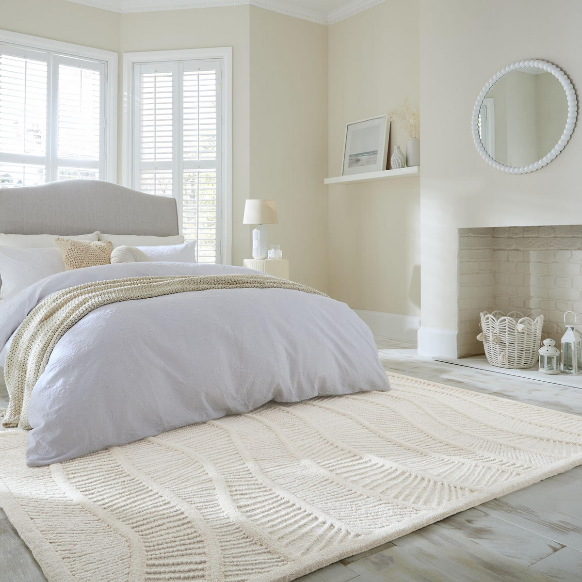 WOLLTEPPICH CARVE, abstrakt, Weiß, 140 x 200 cm - Beige, Textil (140/200cm) - KADIMA DESIGN