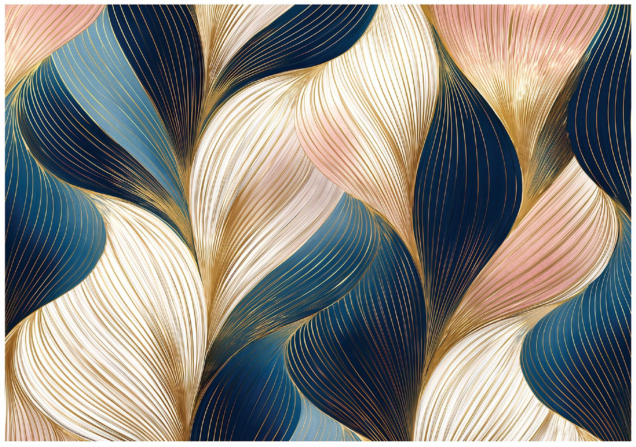 FOTOTAPETE Art Deco Abstrakt Blau 150x105 cm - Multicolor, Papier (150/105cm) - Wallarena