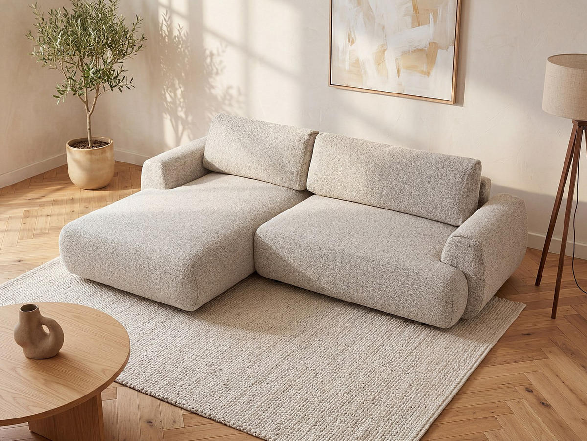 SCHLAFSOFA - 4 Personen-Sitzer - Stoff - Hellgrau - - Hellgrau, Textil (270/81/167cm) - Vente-Unique