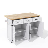 KÜCHENINSEL 140x43/70x90,5 cm mit 4 Türen und 3 Schubladen, Weiß - Weiß, Holzwerkstoff (140/90.5/70cm)