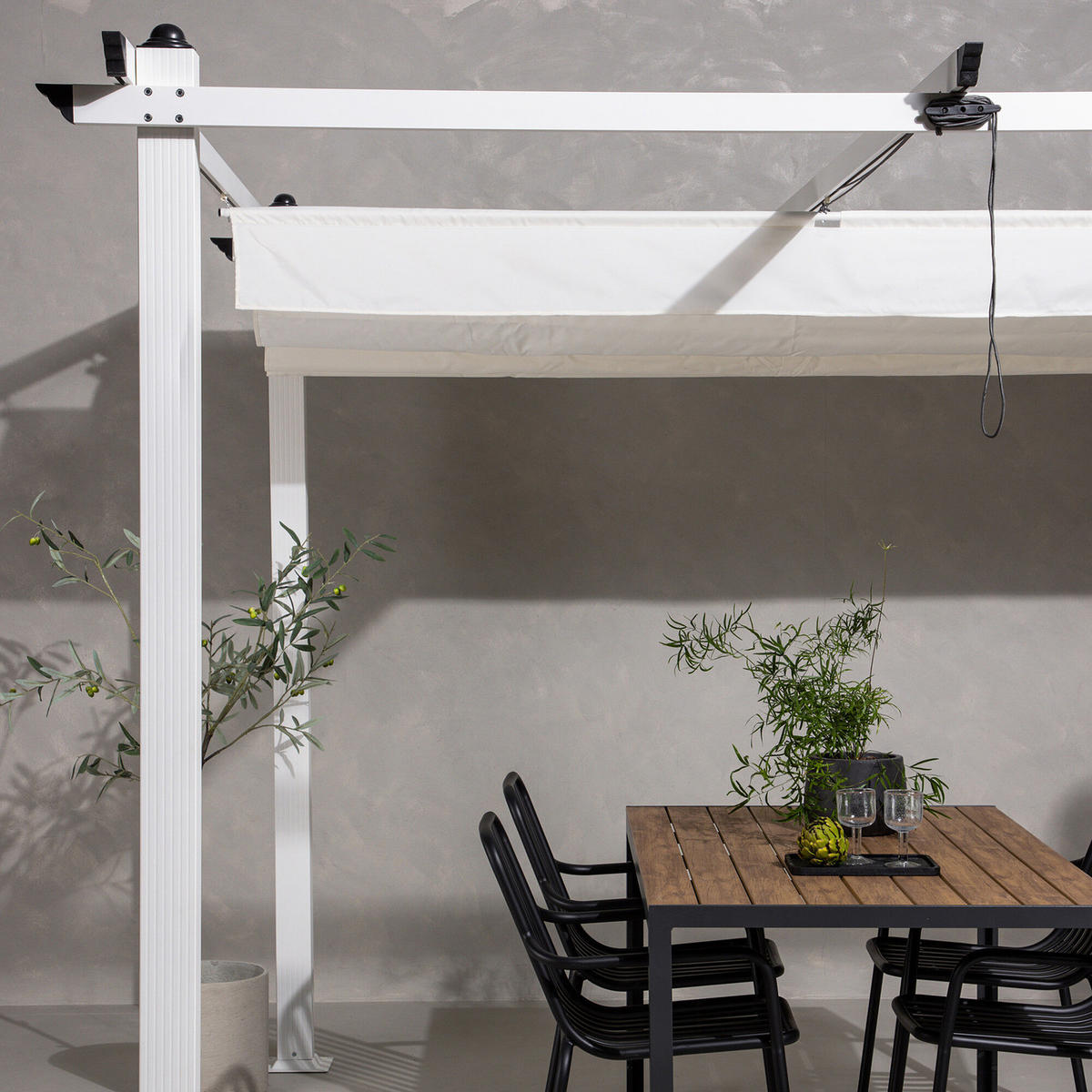 PERGOLA - Weiß, Metall (295/250/295cm) - home24