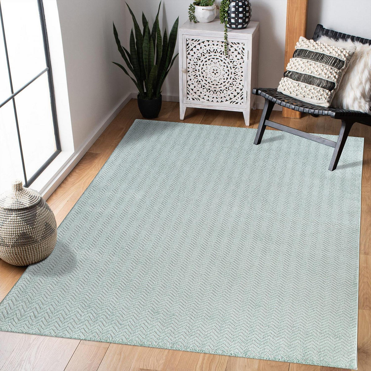 KURZFLOR-TEPPICH Fancy 805 Grün/ Türkis 200x290 cm - Türkis/Grün, Textil (200/290cm) - carpet city