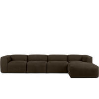 ECKMODULSOFA-RECHTS BUFFO 6-Sitzer mit extrem weicher Sitzfläche, Gewebestoff, braun - Braun, Textil (377/180cm) - KONSIMO®