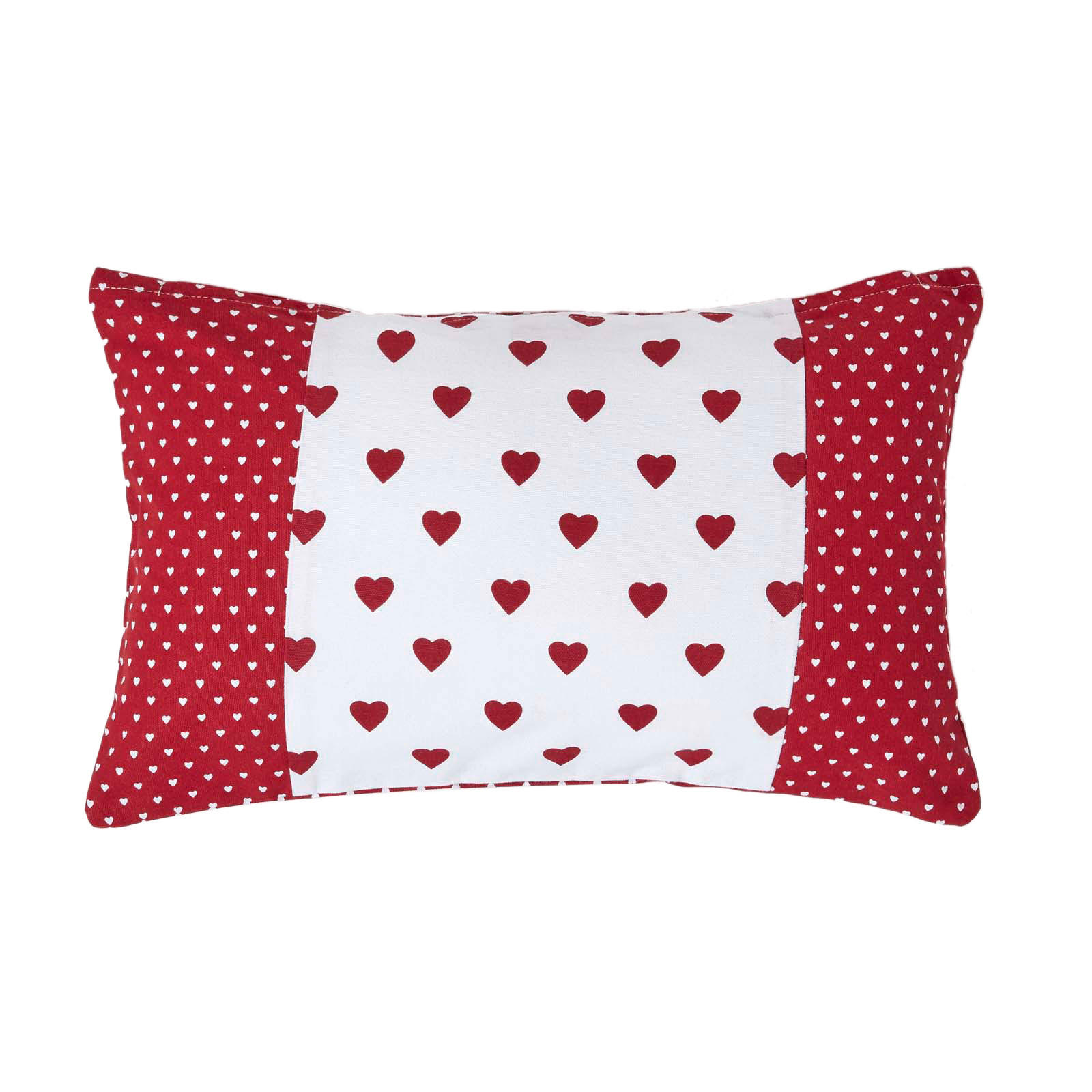 PATCHWORK-KISSENHÜLLE Herzen 30/50 cm - Rot, Textil (30/50cm) - Homescapes