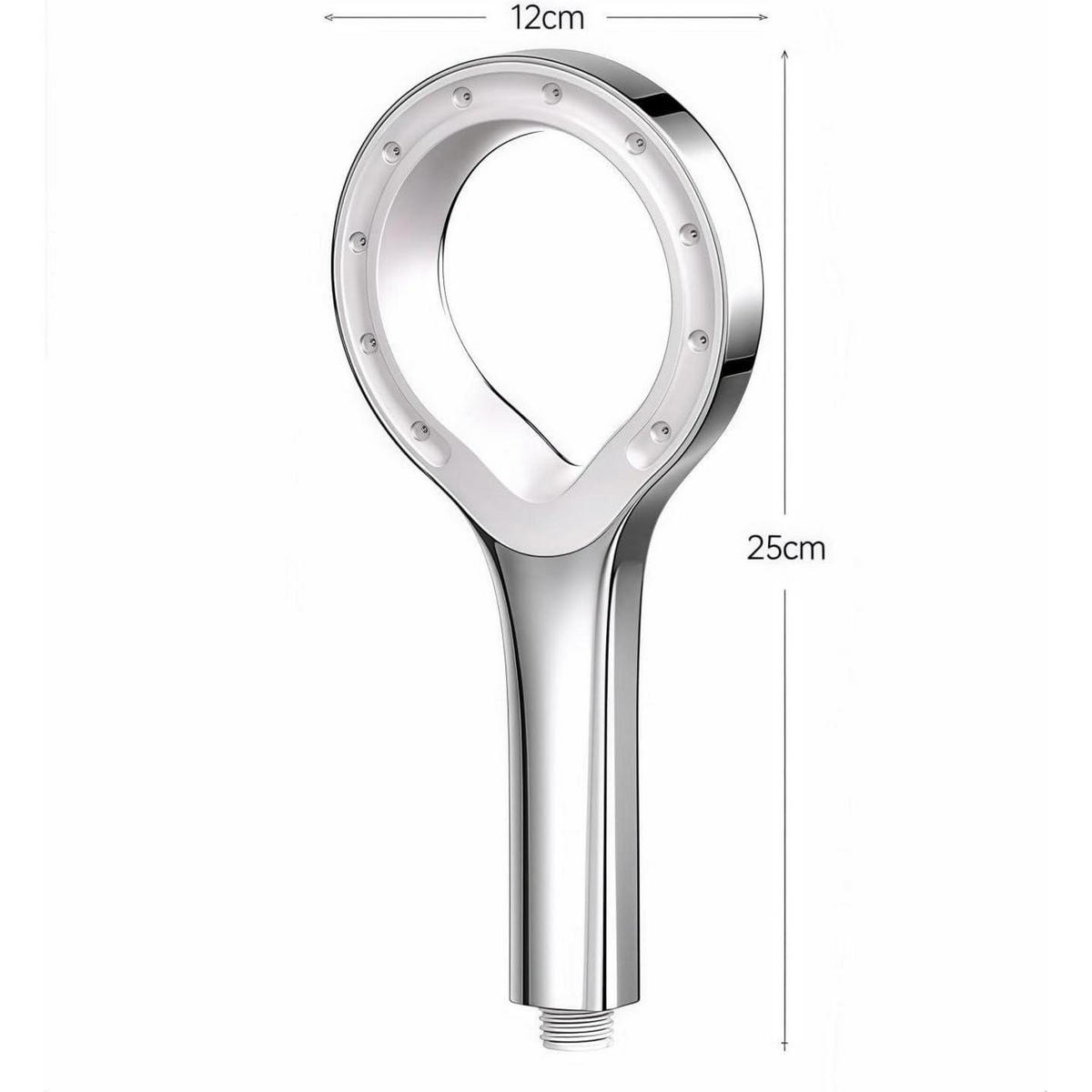 HANDBRAUSE Hochdruck Wassersparend Chrom - Silberfarben, Kunststoff (12/12.7/24cm)