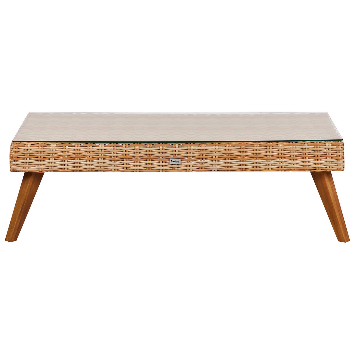 LOUNGE-SET 5-sitzer PE Rattan Cremeweiß Vittoria - Hellbraun/Beige, Kunststoff - Beliani