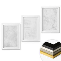WANDBILDER 3er-Set - 20x30 cm Weißer Rahmen - Minimalistischer Hintergrund mit weißen Punkten - Weiß, Kunststoff (20/30cm) - ArtPrintCave