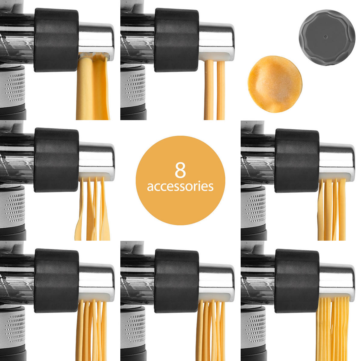 NUDELMASCHINE Homy90 Schwarz, 600 g, 375 ml Wasser, 6 automatische Programme, Glutenfrei, integrierte Waage, 220 W - Schwarz, Metall (39/33.3/19.6cm) - HKoenig