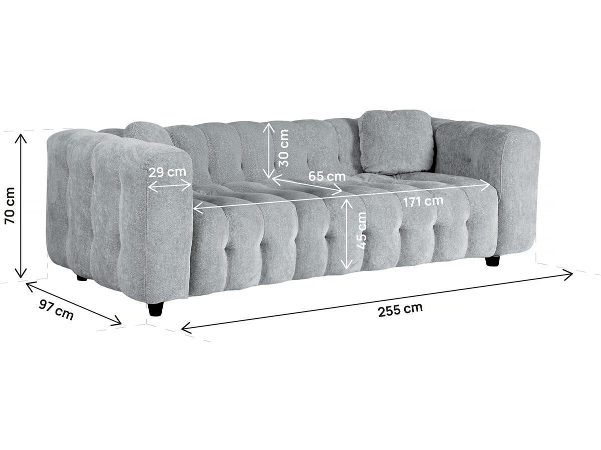 2-SITZER-SOFA Vendome Grau - Grau, Textil (170/70/97cm) - Habitat Garten