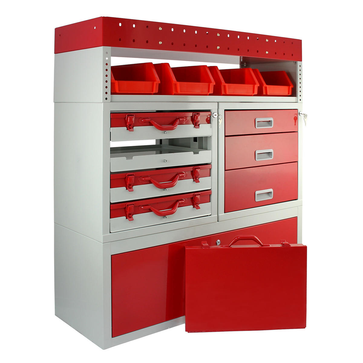 FAHRZEUGEINRICHTUNG Autoregal Werkzeugschrank - Rot, Metall (101.6/117.8/36cm) - Monstershop