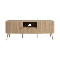 TV-MÖBEL 2 Türen Fronten gerundetem Lamelleneffekt 39/56/140 cm - Eschefarben, Holzwerkstoff (39/56/45cm) - Calicosy