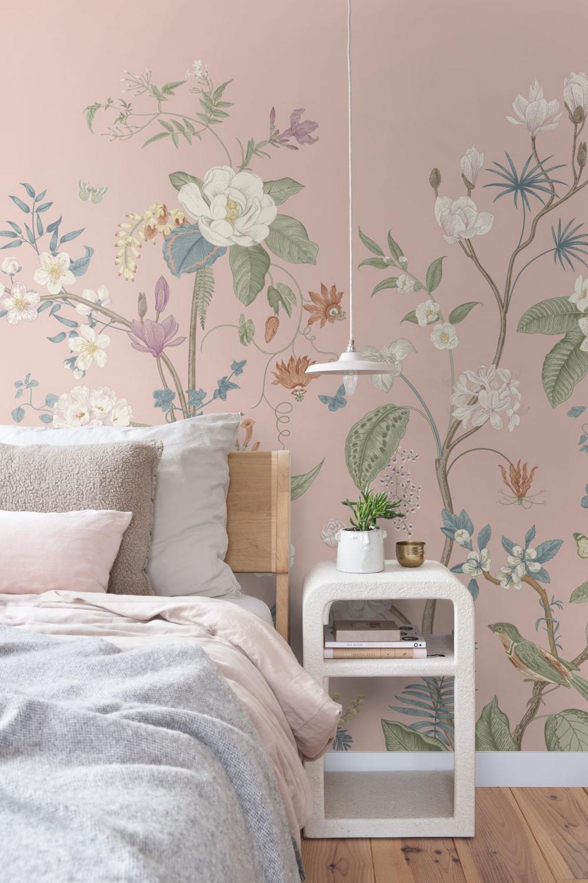 FOTOTAPETE Blumen 2.5 x 2.79 m - Pink, Papier (250/279cm) - ESTAhome