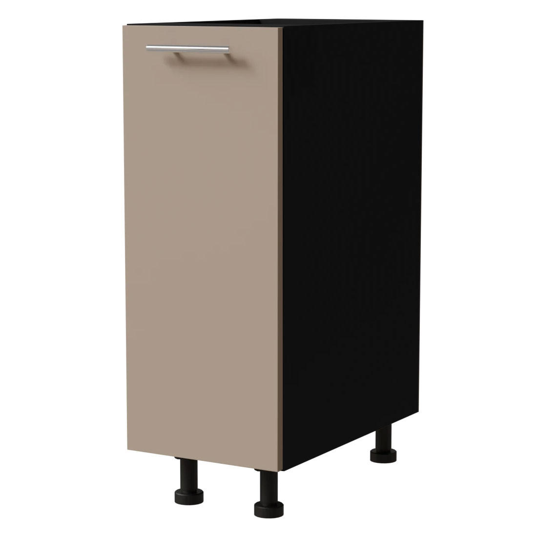 Feldmann-Wohnen Unterschrank Graubraun, Schwarz 30x82x50 cm