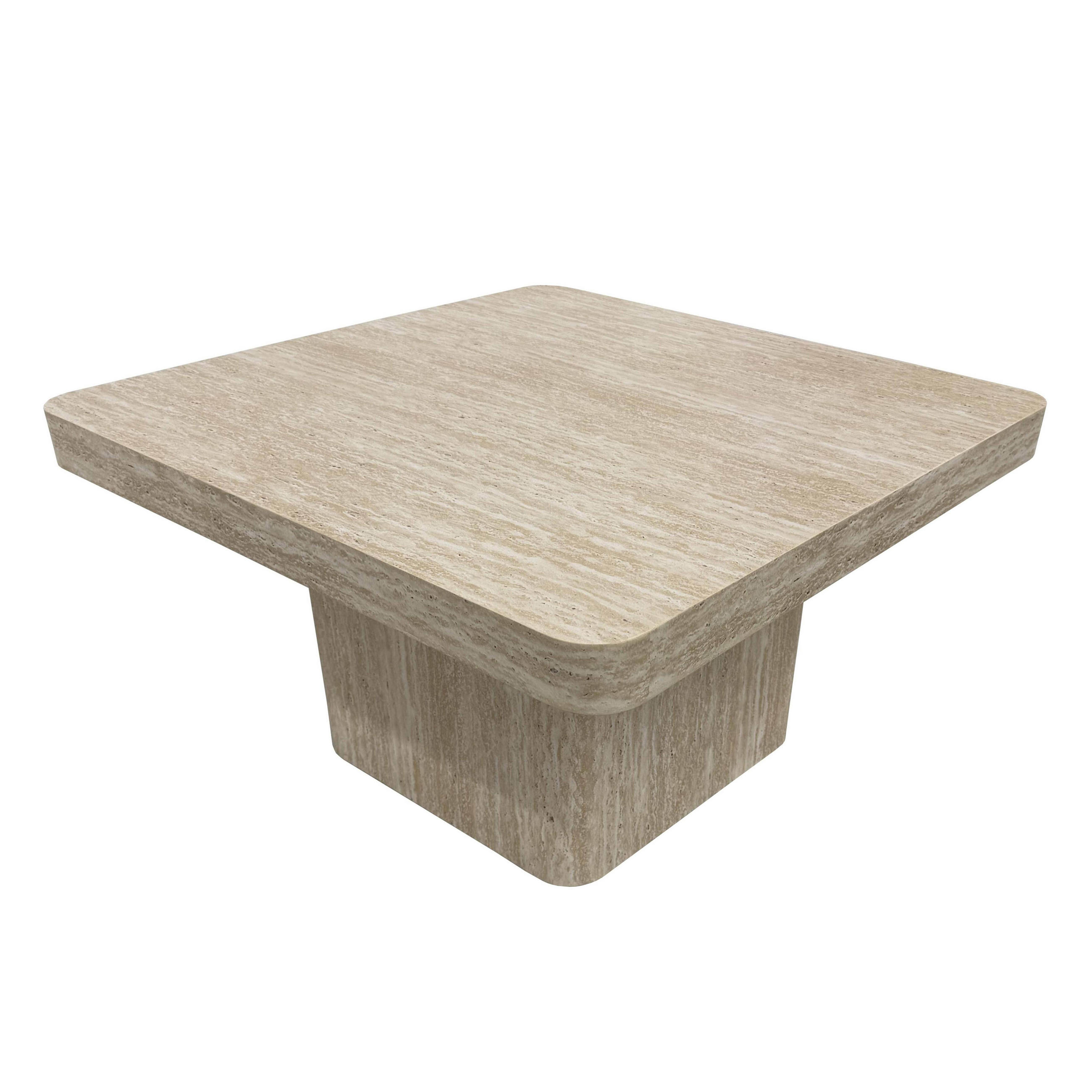 COUCHTISCH, Holzeffekt - Beige, Holz (80/80/45cm) - Oviala