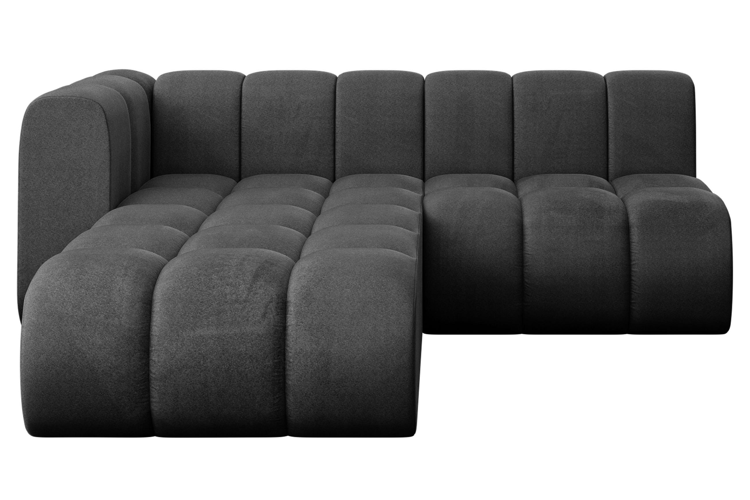 ECKSOFA modulares Sofa Darnel-L1 - 205x177x70 cm Schwarz - Schwarz, Holzwerkstoff/Textil (205/177cm) - ALTDECOR