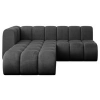 ECKSOFA modulares Sofa Darnel-L1 - 205x177x70 cm Schwarz - Schwarz, Holzwerkstoff/Textil (205/177cm) - ALTDECOR