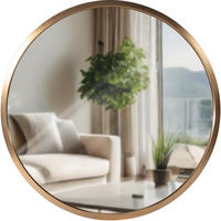 WANDSPIEGEL rund 30 cm Metall Gold Matt - Roségold, Metall (30/30/3cm) - CLP