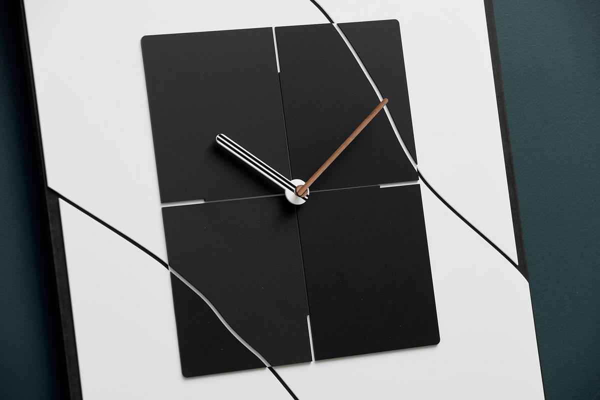 WANDUHR Design Schwarz-Weiß 40/51 cm - Schwarz, Kunststoff (2.16/50.5/1cm) - ONZENO