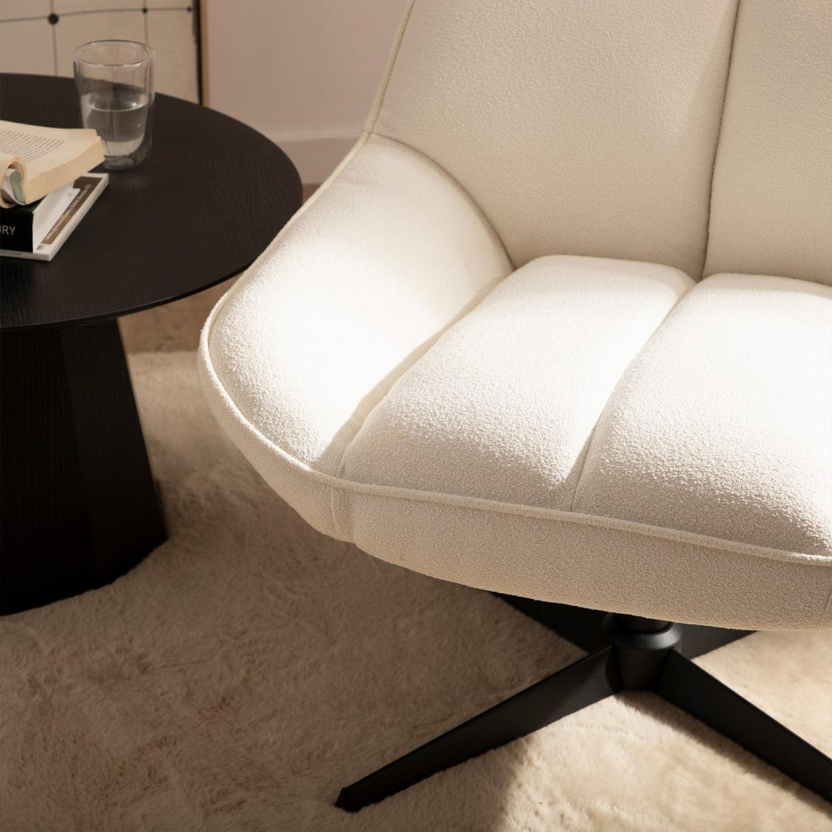 DREHSTUHL Anouk Beige 75 cm x 86 cm - Beige, Textil (75/86/87cm) - Klast Home