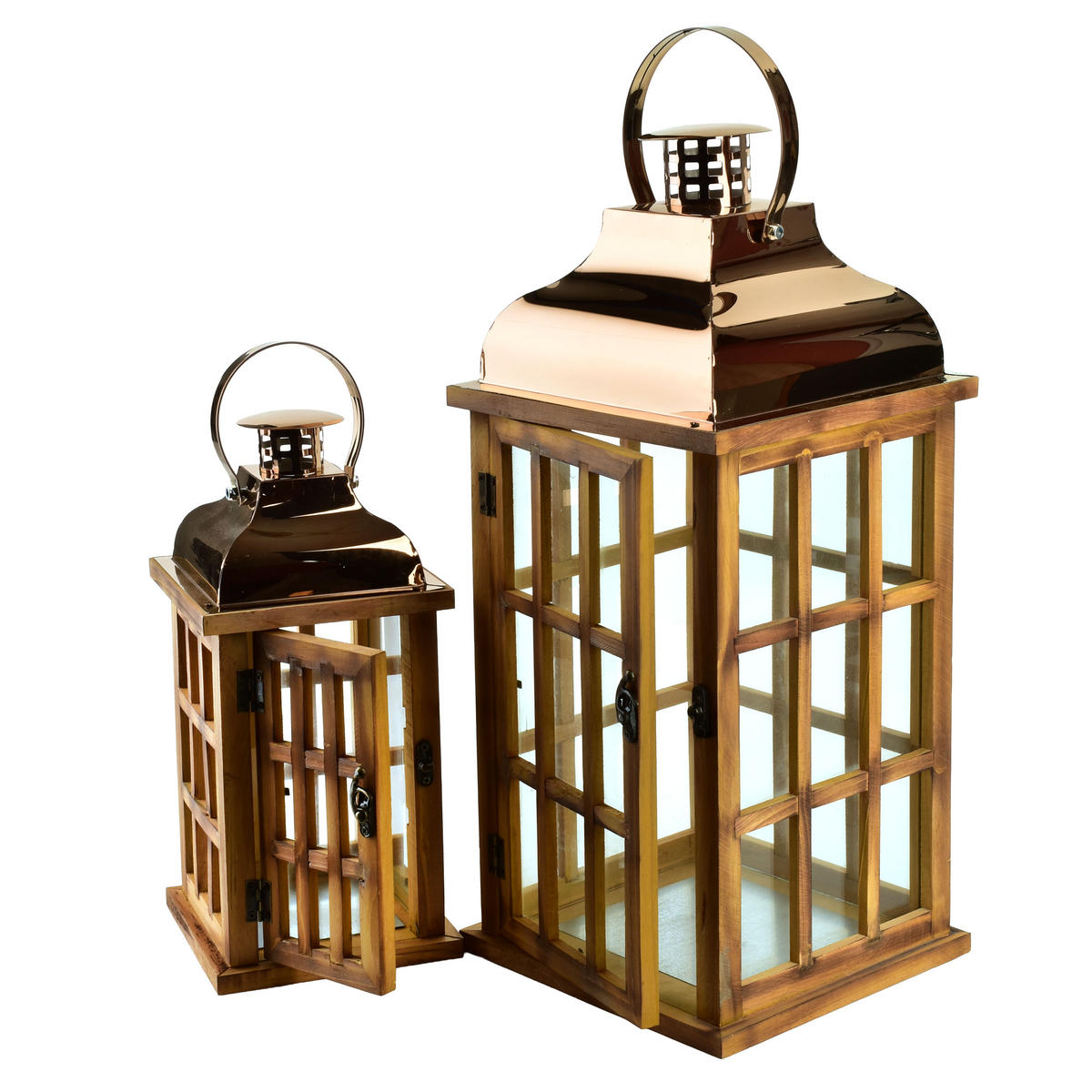 LAMPÁŠ Levi, súprava 2 ks, hnedá, 19,5/19,5/45 cm, drevo - hnedá, drevo (19.5/45/19.5cm) - Mondex