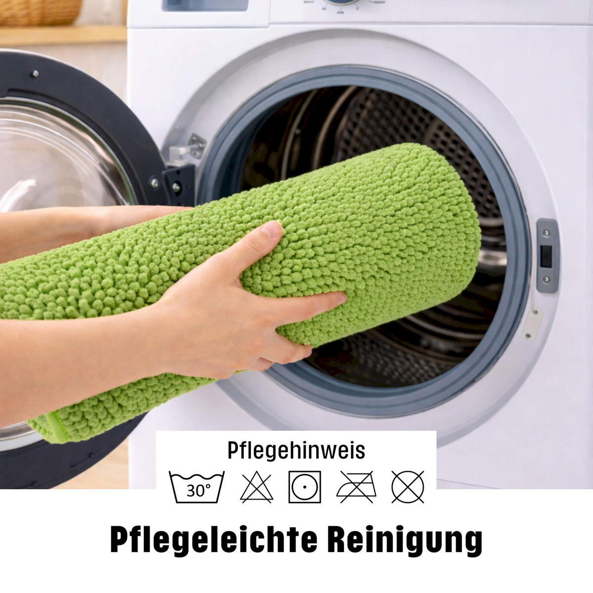 ECKBADEMATTE PARIS - Grün, Textil (100/100cm) - WohnDirect