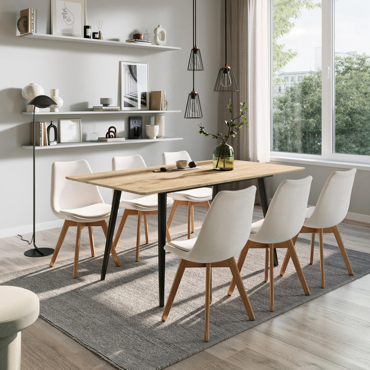 ESSTISCH ausziehbar von 120 bis 160 cm in Eiche hell - Hellbraun, Holzwerkstoff (80/120/75cm) - Home Collective