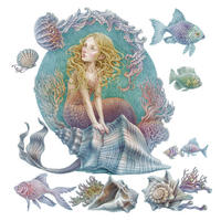 AUFKLEBER 130x115 cm Meerjungfrau Unterwasser - Türkis, Kunststoff (130/115/0.1cm) - TULUP