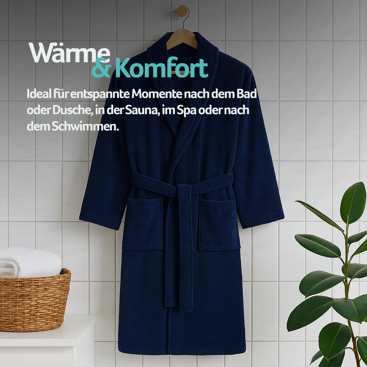 BADEMANTEL Übergrößen ( 4XL -6XL ) Marine 4XL - Blau, Textil (4XLnull) - Bestlivings