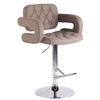 BARHOCKER Dubai, Gestell Metall in Chromoptik, STOFF Taupe - Taupe/Chromfarben, Textil/Metall (52/100/55cm) - TPFLiving