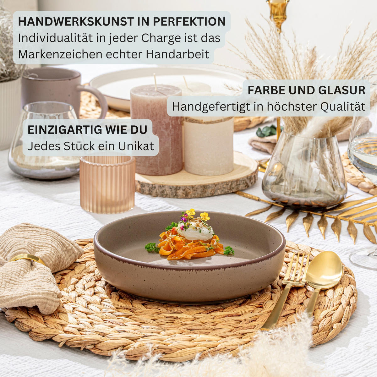 TAFELSERVICE BOMBAY MEERESBODEN - 16 tlg aus Steingut - Multicolor, Stein (27/9.5/27cm) - Sänger