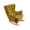 SCHAUKELSESSEL mit gepolstertem Sitz und Armlehnen, 102x81x95 cm, Olive_29819 - Buchefarben/Eiche Artisan, Holz/Textil (81/102/95cm) - DomoHome
