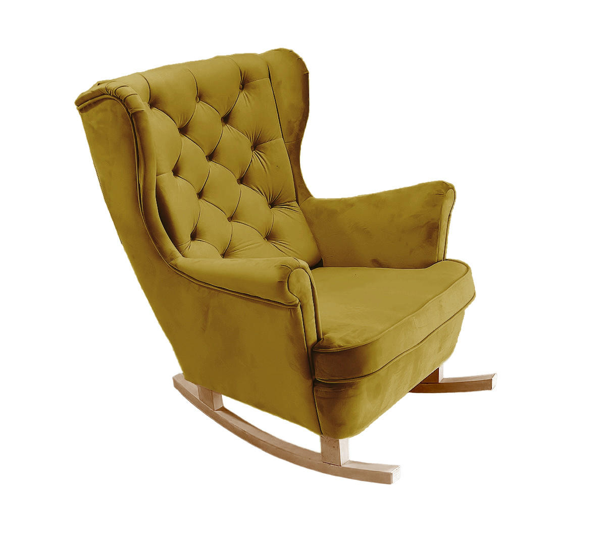 SCHAUKELSESSEL mit gepolstertem Sitz und Armlehnen, 102x81x95 cm, Olive_29819 - Buchefarben/Eiche Artisan, Holz/Textil (81/102/95cm) - DomoHome