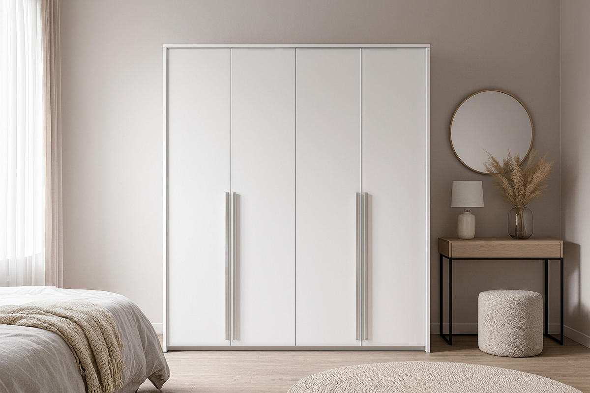 KLEIDERSCHRANK GENEVE 210/217/65 cm in Weiß Matt - Weiß, Holzwerkstoff (210/217/65cm) - Deine Möbel 24