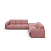 ECKSOFA rechts Molino aus strukturiertem Stoff rosa 6 Sitzplätze - Pink, Textil (250/315cm) - Micadoni