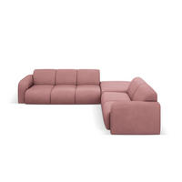 ECKSOFA rechts Molino aus strukturiertem Stoff rosa 6 Sitzplätze - Pink, Textil (250/315cm) - Micadoni