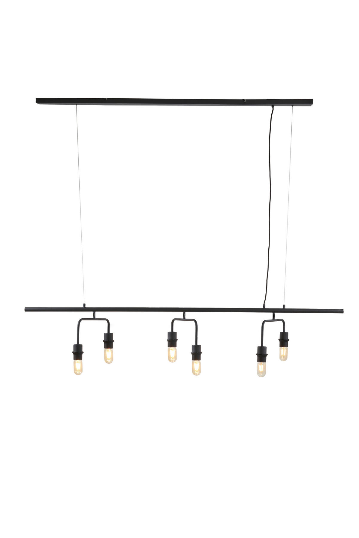 HÄNGELAMPE Edisa Schwarz 160/50/25 cm - Schwarz, Metall (160/50/25cm) - Light & Living