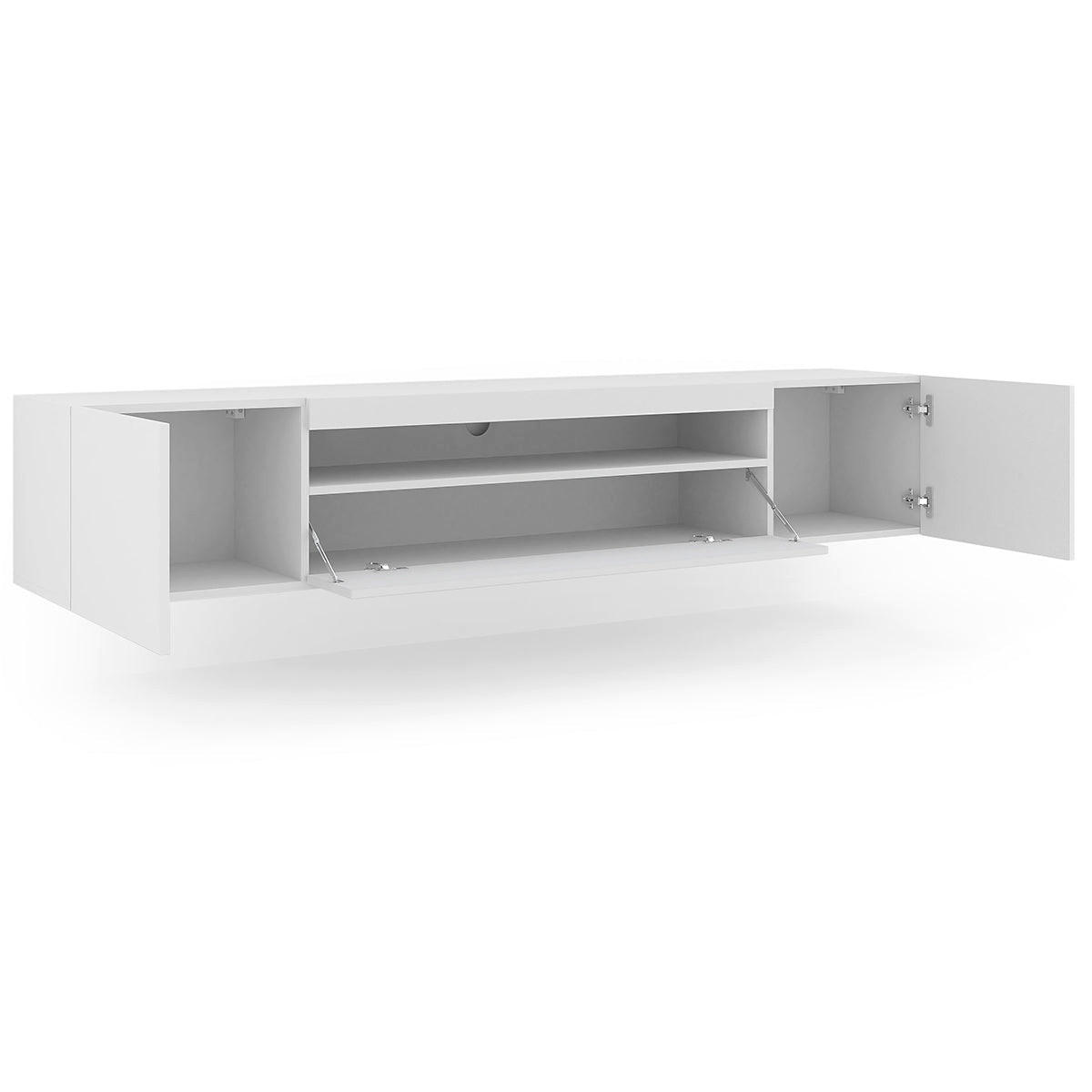 TV STOLÍK Aurus Biela - biela, kompozitné drevo (200/36/37cm) - Petits-meubles
