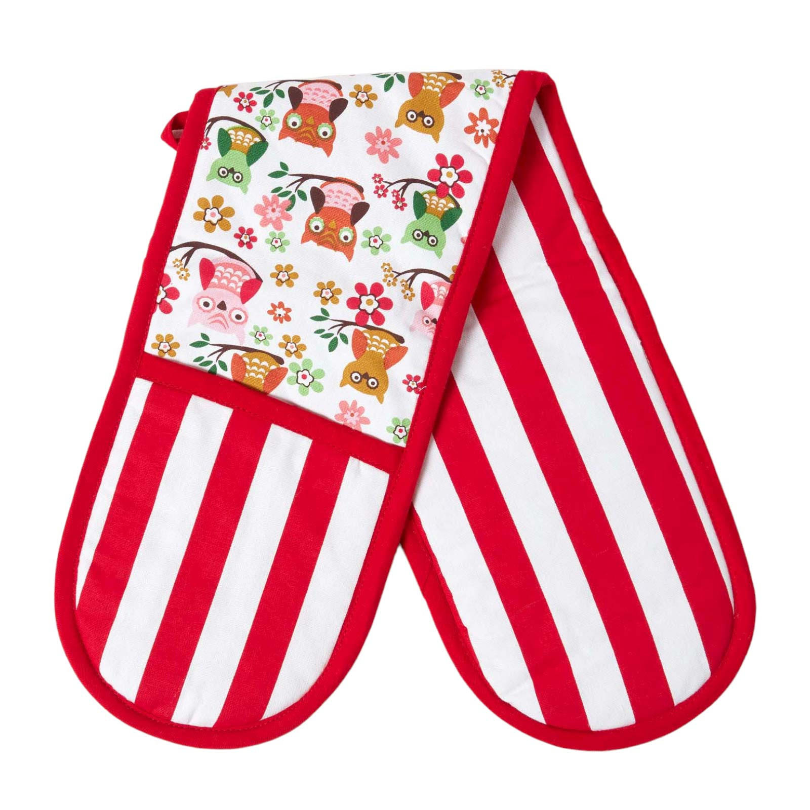 Homescapes Doppel-Ofenhandschuh Rot 18x84 cm