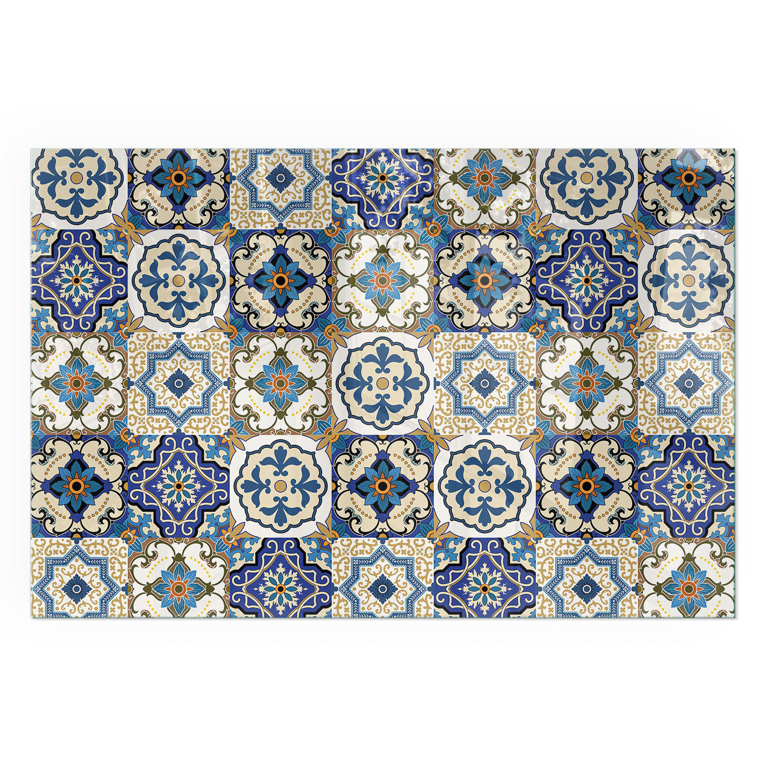 GLASPLATTE für Kamin 120x80 cm - Blau, Glas (120/80/0.4cm) - TULUP