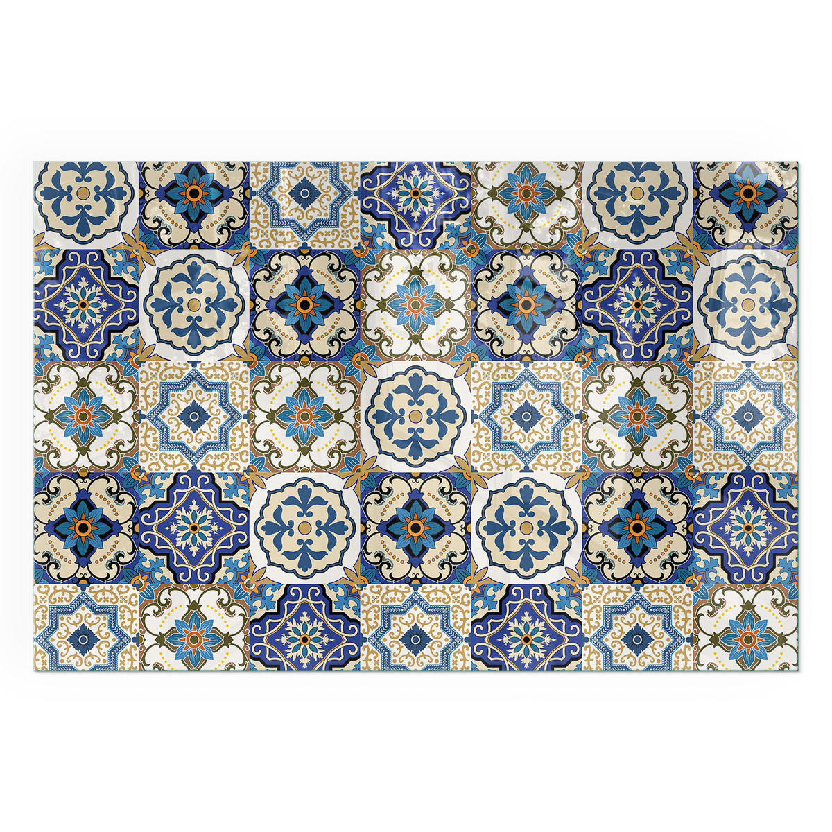 GLASPLATTE für Kamin 120x80 cm - Blau, Glas (120/80/0.4cm) - TULUP