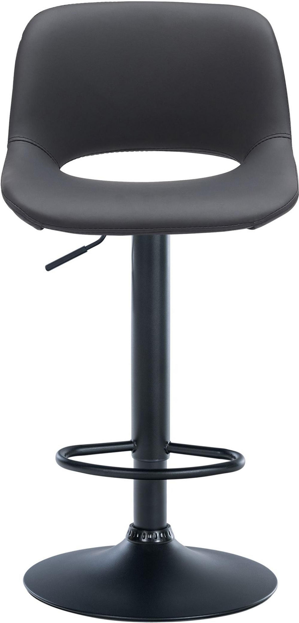 BARHOCKER 2er Set Lederlook schwarz - Schwarz, Textil/Metall (42/86/46cm) - CLP