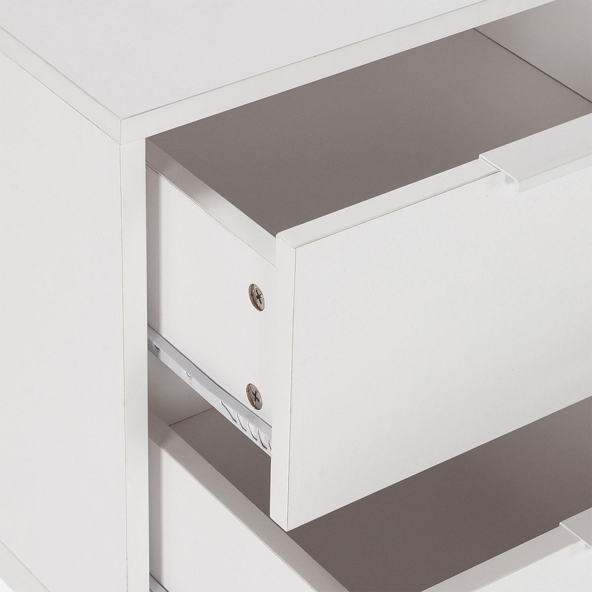 NACHTTISCH Auri 2 schubladen Weiß - Weiß, Holzwerkstoff (50/55/40cm) - VS Venta-stock
