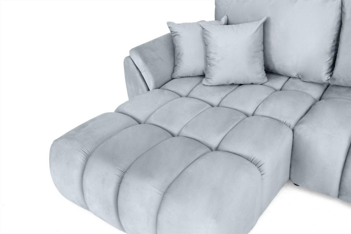 WOHNLANDSCHAFT Collin Mit Schlaffunktion - Hellgrau, Holzwerkstoff/Textil (382/85/185cm) - Fun Möbel