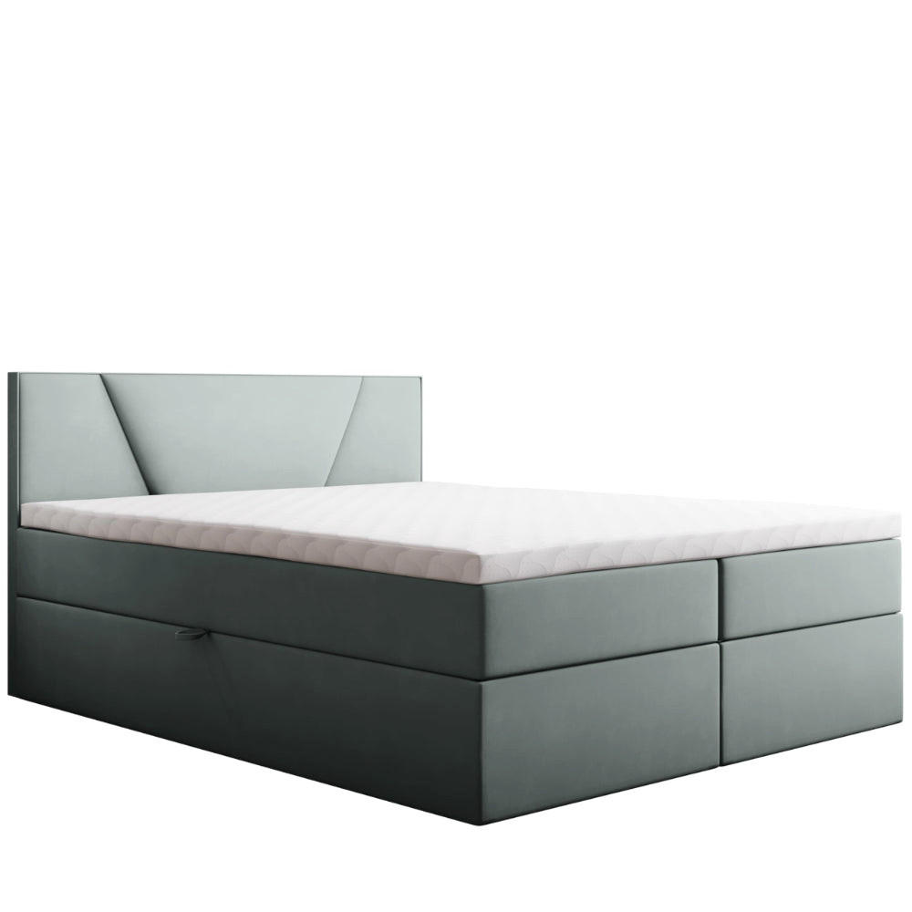 BOXBETT Jubilee Bonellfederkern inkl. Topper - Mintgrün, Holz/Holzwerkstoff (160/200cm) - Best For Home